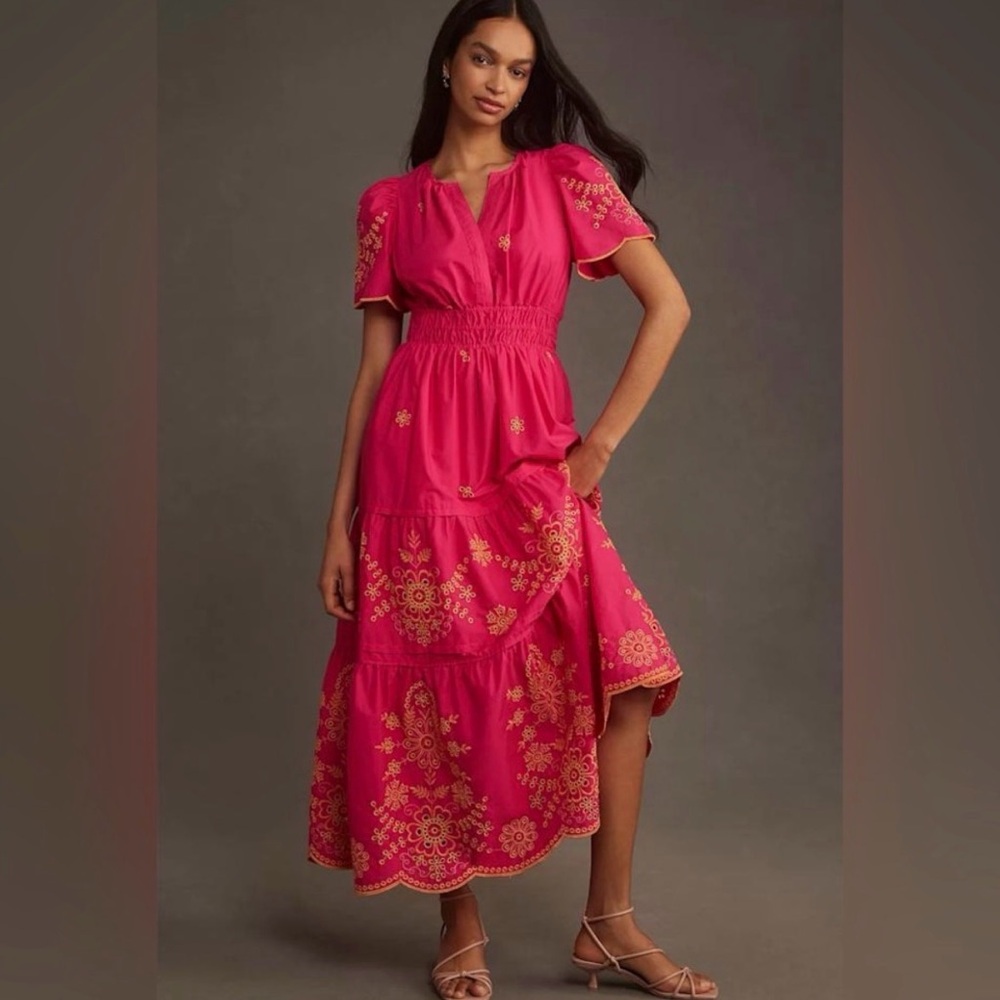 Anthropologie Somerset Maxi Dress with Embroidery